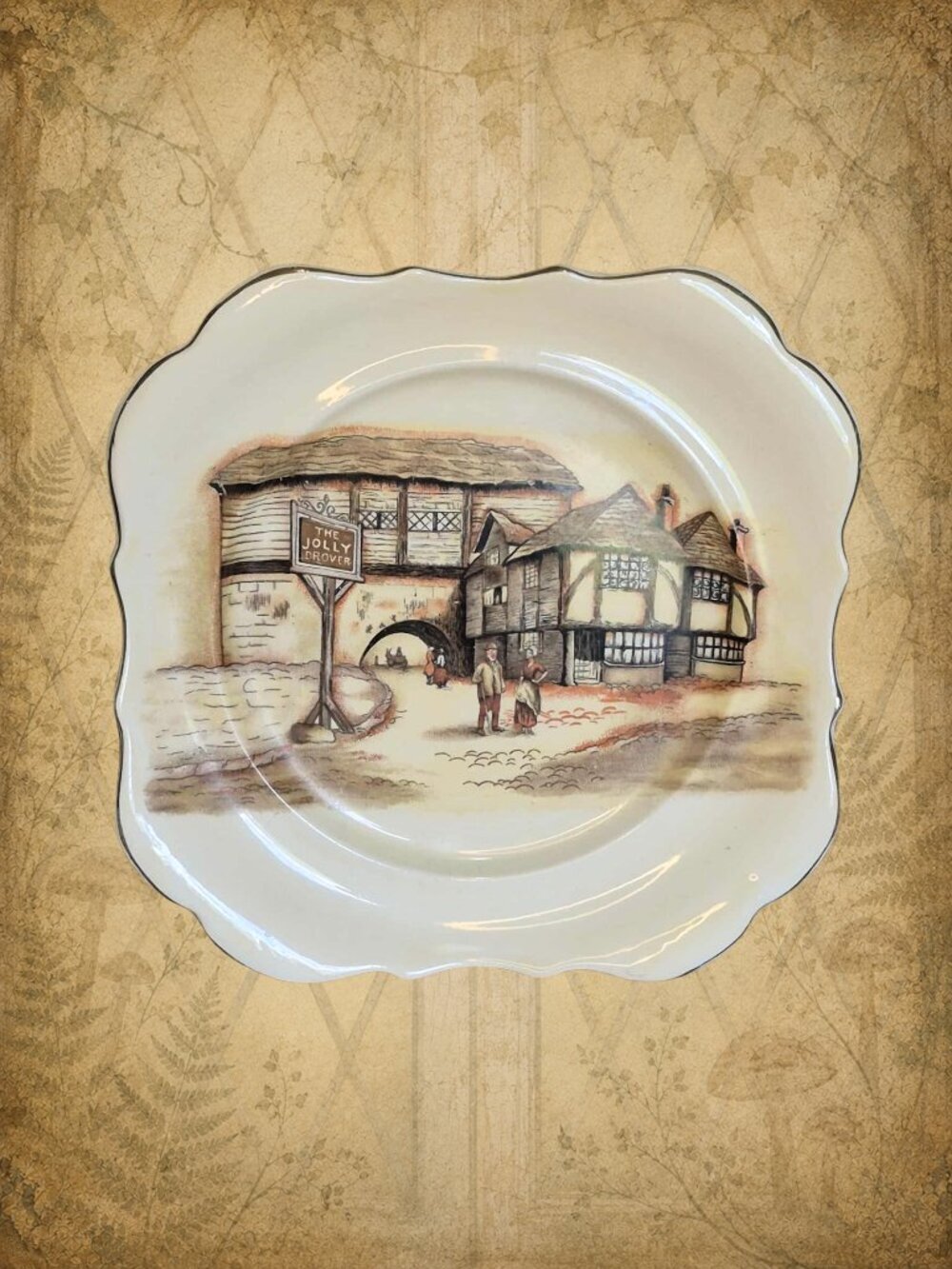 Hearth Happenings 🏡🧚 LANCASTER Square Plate "The Jolly Drover"